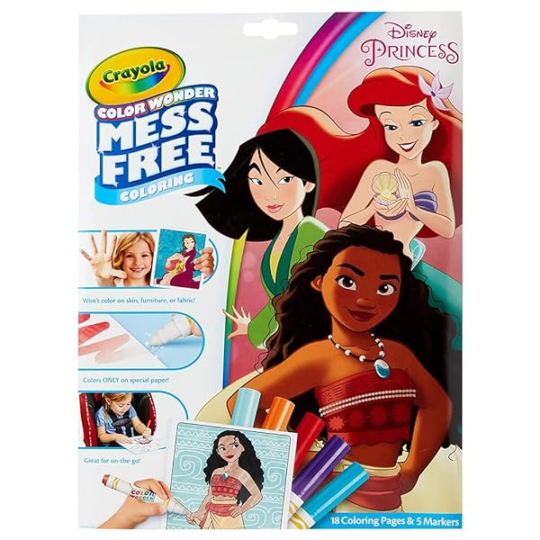 CRAYOLA-Mess-Free-Color-Wonder-Colouring-Pages-Markers-Disney-Princess-Includes-18-Pages-of-Princesses-and-Scenes-wi-B07N3FYLCL