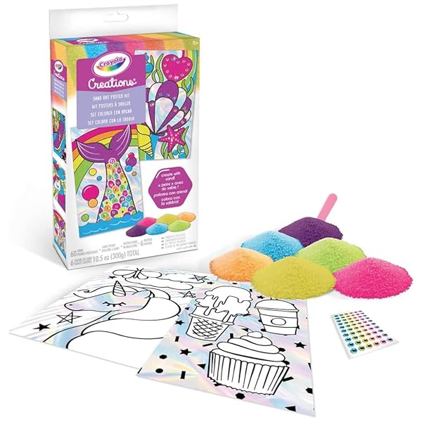 CRAYOLAMulti04-1175-Creations-Sand-Art-Poster-Kit-Create-and-Design-with-Sand-Bright-Colours-Fun-Activity-for-Kids-B08NXF5YFK