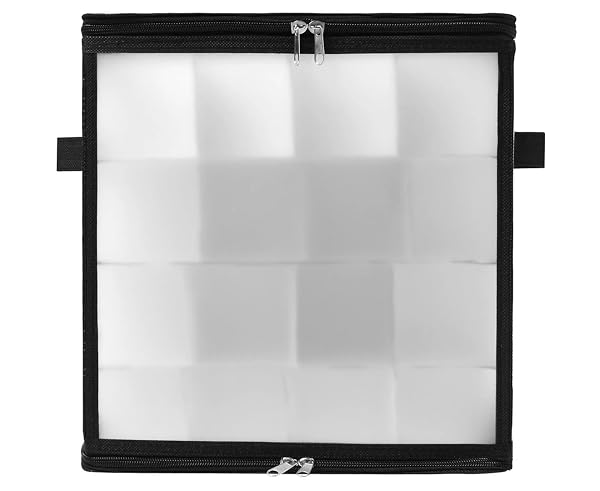 Christmas-Bauble-Ornament-Storage-Box-Transparent-with-Black-Trim-64-Compartments-Zippered-Top-24x26x26cm-Stackable-B0FXTCGWBJ-4
