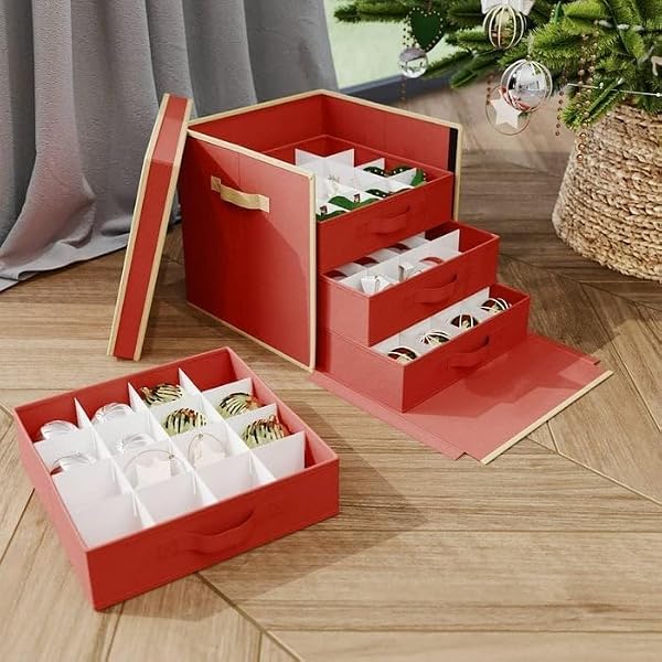 Christmas-Bauble-Storage-Box-with-4-Tier-Drawer-System-Red-and-Gold-64-Compartments-for-Ornaments-and-Decorations-327-B0G49KQW8P-2