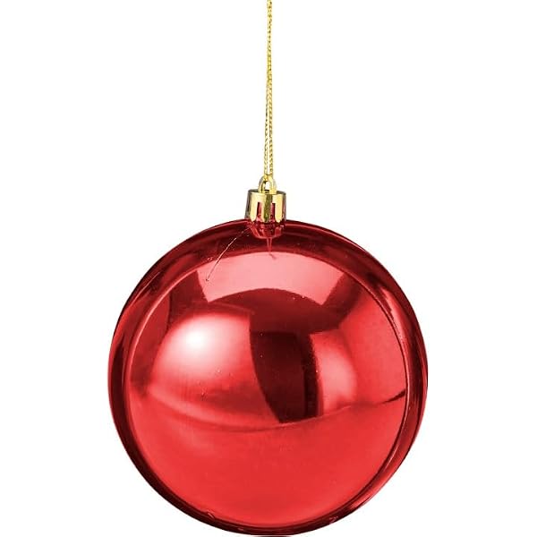 Christmas Ornament Balls, 100-Piece Mixed Red Collection, Shiny Matte Embossed Baubles, 40-80mm Assorted Sizes in PET Storage Tube - Image 2