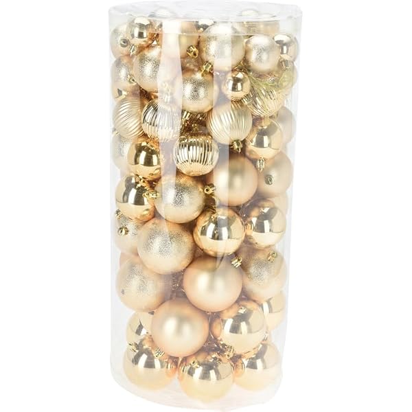 Christmas-Tree-Decoration-Gold-Ball-Bauble-Set-100-Pieces-Assorted-Sizes-Shiny-Matt-and-Embossed-Finishes-Packed-in-B0G14VBW31-2