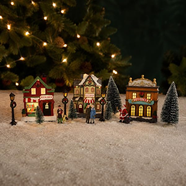 Christmas Village Set of 14 with LED Lighting Decorations - Image 3