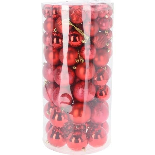 Christmas-Wonderland-Red-Shatterproof-Ball-Ornaments-Set-100-Pieces-Mixed-Finish-Collection-40-80mm-Assorted-Sizes-Em-B0G175J11T-2
