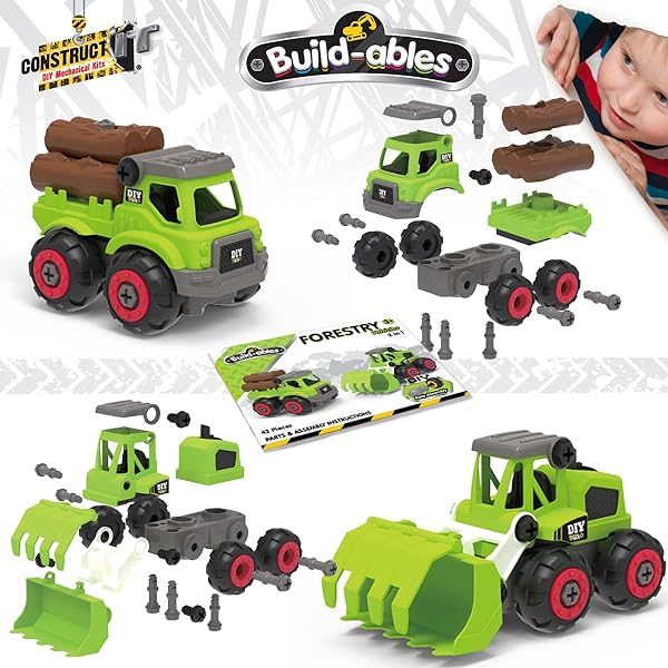 Construct-IT-2-in-1-Forestry-Vehicles-42-Pieces-Forestry-Vehicles-Construction-Set-STEM-Toys-for-3-Year-Old-Log-C-B0C69XXRFX-2