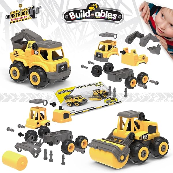 Construct-IT-2-in-1-Roadworks-Vehicles-39-Pieces-Highway-Maintenance-Vehicles-Set-STEM-Toys-for-3-Year-Old-Road-M-B0C6DH4JVB-2