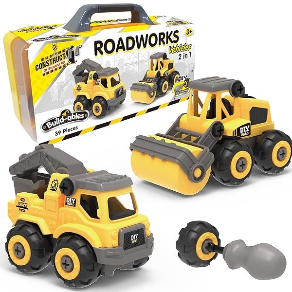Construct-IT-2-in-1-Roadworks-Vehicles-39-Pieces-Highway-Maintenance-Vehicles-Set-STEM-Toys-for-3-Year-Old-Road-M-B0C6DH4JVB