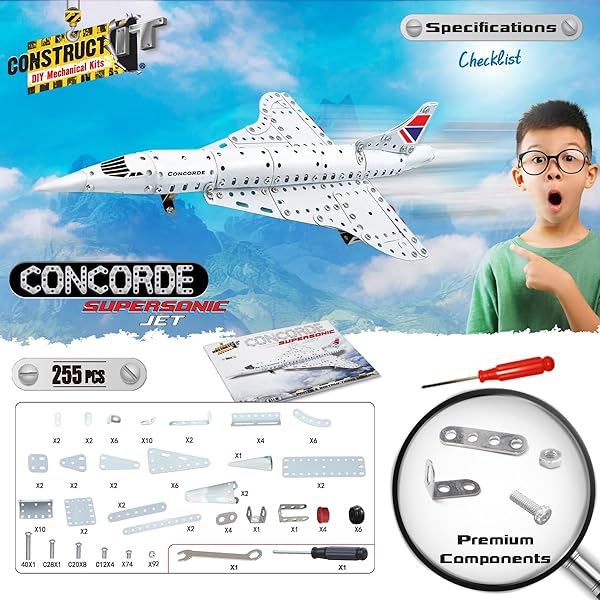 Construct-IT-Aero-Concorde-Construction-Set-255-Pieces-Concorde-STEM-Toys-for-8-Year-Olds-Build-Your-Own-Superson-B091ZJJ7XF-6