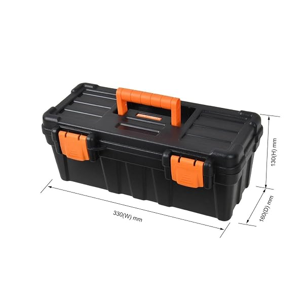 Craftright-Tool-Box-330mm-Portable-Storage-with-Lift-Out-Tray-and-Compartments-BlackOrange-B0FG2M116N-2