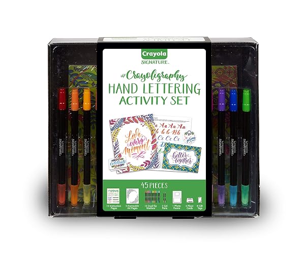 Crayola-Crayoligraphy-Crayola-Beginner-Hand-Lettering-Kit-with-Tutorials-Easier-Than-Calligraphy-45-Pieces-Multicolor-B071HT4M7G-2