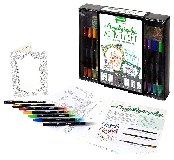 Crayola-Crayoligraphy-Crayola-Beginner-Hand-Lettering-Kit-with-Tutorials-Easier-Than-Calligraphy-45-Pieces-Multicolor-B071HT4M7G