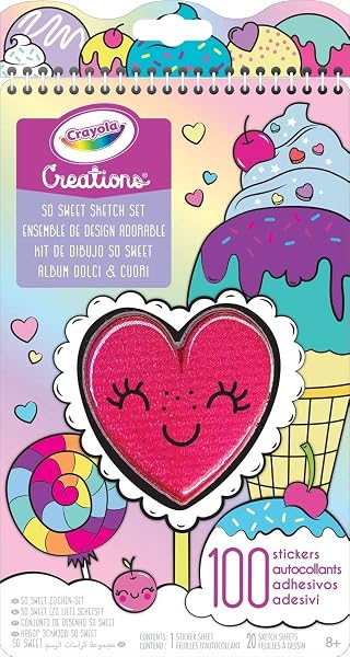 Crayola-Creations-So-Sweet-Sketch-Set-Colour-Draw-100-Stickers-Creative-Sets-for-Girls-B087QCBQJ1