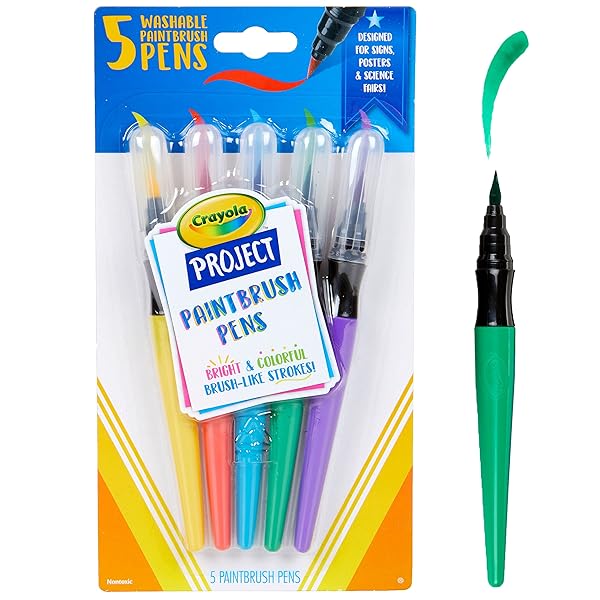 Crayola-Project-Paintbrush-Pens-5Pkg-Assorted-Colors-54-6205-B07SYM642T