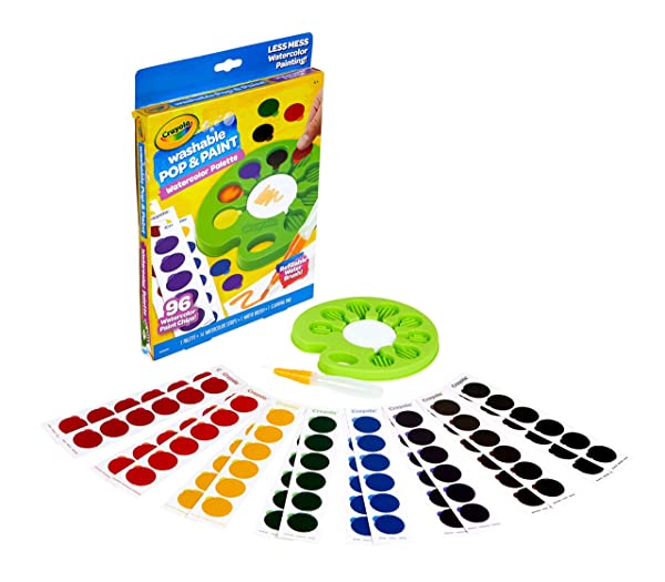 Crayola-Washable-Pop-Paint-Watercolor-Palette-96-Disposable-Paint-Chips-No-Spills-or-Drips-Perfect-Less-Mess-Activi-B09LZB6LFB