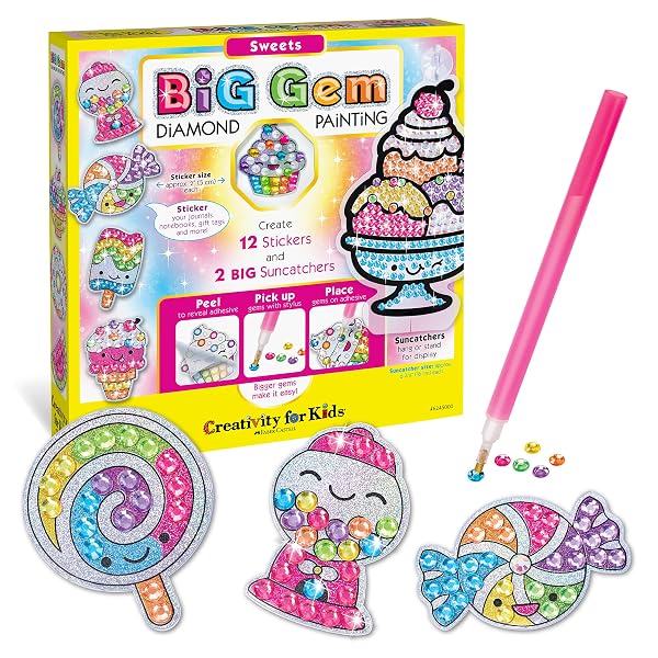 Creativity-for-Kids-Big-Gem-Diamond-Painting-Kit-Create-Your-Own-Sweets-Stickers-Suncatchers-Diamond-Art-for-Kids-B07YVV1D7F