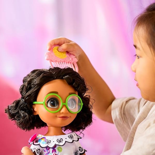 DISNEY STORE Official Mirabel Once Upon a Story Doll - 16 Inch Disney Princess Toys Featuring Reflective Eyes with 3D Pupil and Iris, Detailed Costume, Hair Comb & Shoes - Comes in Display Box - Image 3