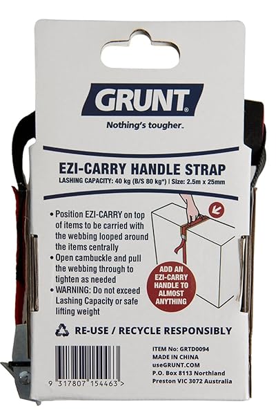 EZI-Carry-Handle-Strap-25m-x-25mm-Adjustable-Carry-Strap-for-Boxes-Tools-40kg-Lashing-Capacity-Black-B0DXTF3TSY-2