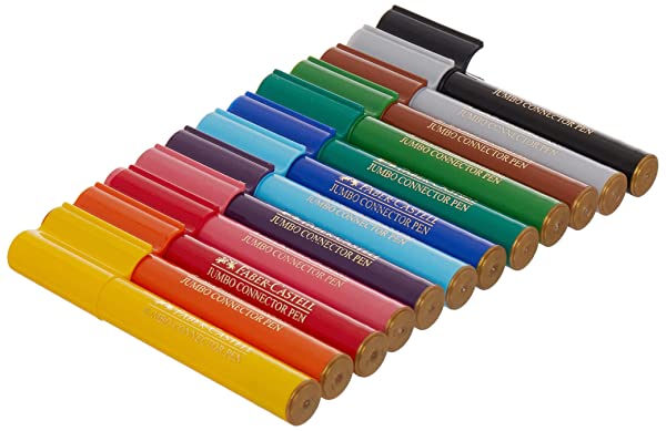 Faber-Castell-Thick-Jumbo-Connector-Pen-Colour-Markers-Assorted-Pack-of-12-66-2000-12-B0784CZM5Z-2