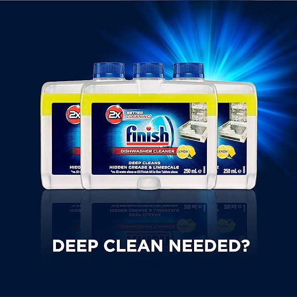 Finish Dishwasher Cleaner Liquid Triple Pack, Lemon Sparkle, 250mL