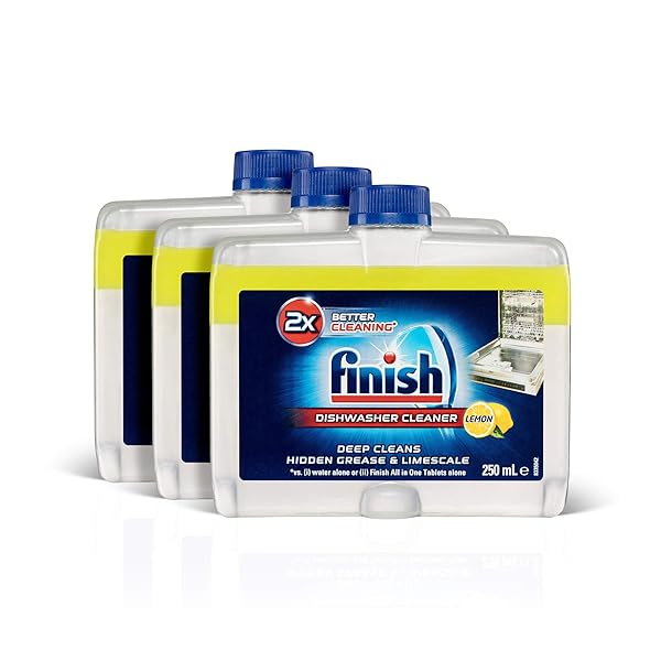 Finish Dishwasher Cleaner Liquid Triple Pack, Lemon Sparkle, 250mL (Pack of 3) Rissamelt