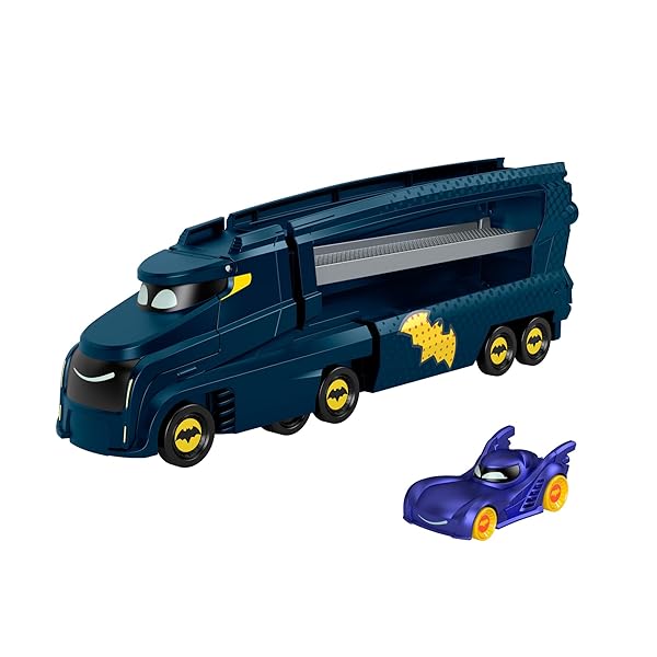 Fisher-Price-DC-Batwheels-Toy-Hauler-and-Car-Bat-Big-Rig-with-Ramp-and-Bam-The-Batmobile-155-Scale-Diecast-Toy-Vehicle-B0BN4S16T2