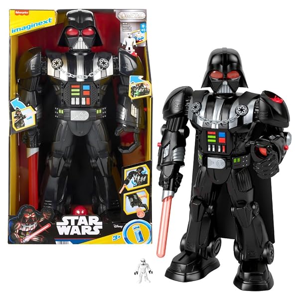 Fisher-Price-Imaginext-STAR-WARS-Darth-Vader-Bot-2-Ft-Tall-Toy-Lights-Sounds-Stormtrooper-Metal-Character-Key-for-Ki-B0CPN5FP29