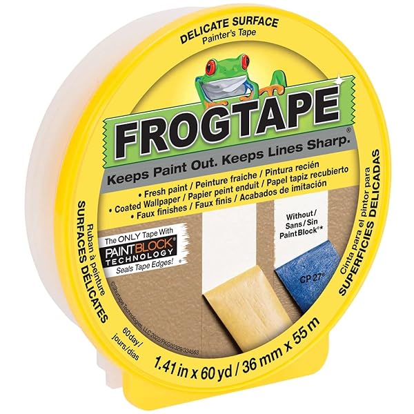 FrogTape-Delicate-Surface-Painters-Masking-Tape-36-mm-x-55-Metres-Yellow-Single-Roll-B004Y6TJAS