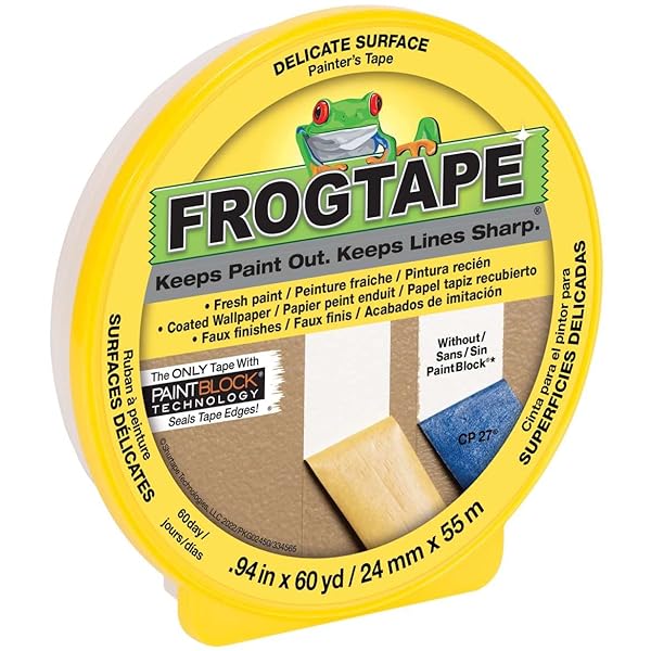 FrogTape-Delicate-Surface-Painting-Tape-094-in-x-60-yd-Roll-Yellow-280220-B004Y6WM1Q
