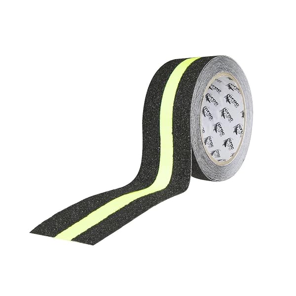 Glow-In-The-Dark-Anti-Slip-Tape-Black-with-Yellow-Stripe-5m-x-50mm-60-Grit-Surface-Indoor-Outdoor-Use-B0GBHX4814-2