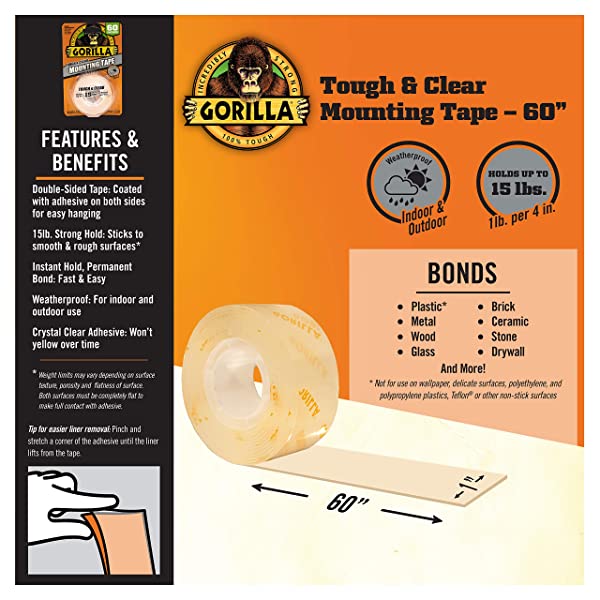 Gorilla-Tough-Clear-Double-Sided-Mounting-Tape-Hanging-Instant-68kg-Strong-Hold-Permanent-Bond-Weatherproof-254-B00OXVG9FW-2