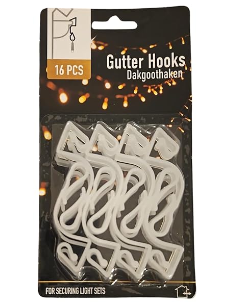 Gutter-Hooks-White-Plastic-70mm-Length-16-Pack-Set-for-Securing-Light-Sets-and-Christmas-Decorations-Universal-Mount-B0G3HK688H