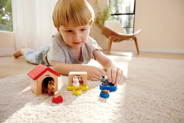 Hape-12pc-Family-Pets-Wooden-Doll-House-Set-KidsChildren-Interactive-Toy-3y-B00712O56A-2