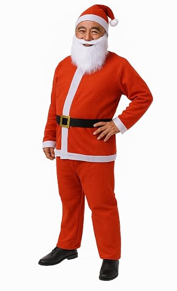 Holly-Jolly-Christmas-Complete-Santa-Claus-Costume-Set-Red-One-Size-Adult-Holiday-Outfit-with-Jacket-Trouser-Hat-B-B0FT3W7629