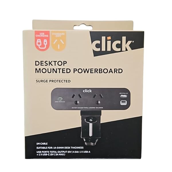 Home-Office-Desktop-Mounted-Clamp-Powerboard-2-Outlets-USB-A-and-USB-C-Charging-Surge-Protection-1m-Cable-2400W-3A-B0F8PPNK5X-2