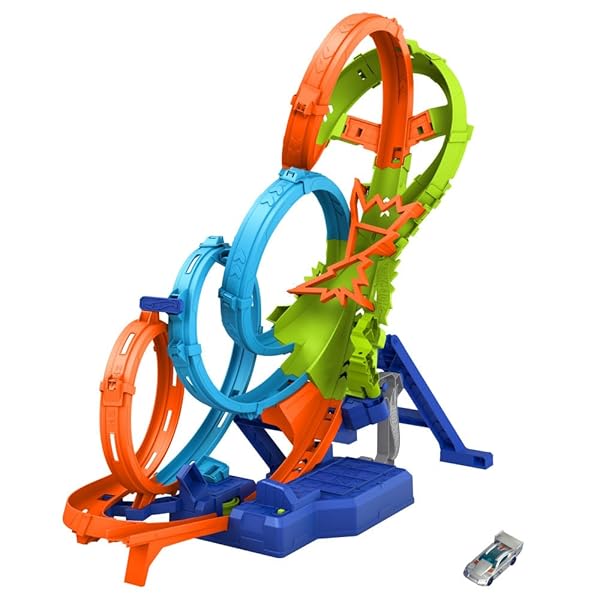 Hot-Wheels-Toy-Car-Track-Set-with-4-Loops-3-Way-Crash-Zone-and-Motorized-Booster-Folds-for-Storage-with-164-Scale-To-B0CMJTTCR9