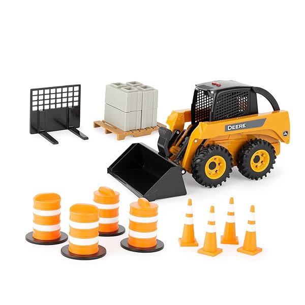 John-Deere-116-Big-Farm-Skid-Steer-Set-with-Barrels-and-Cones-B09CZJBZ28