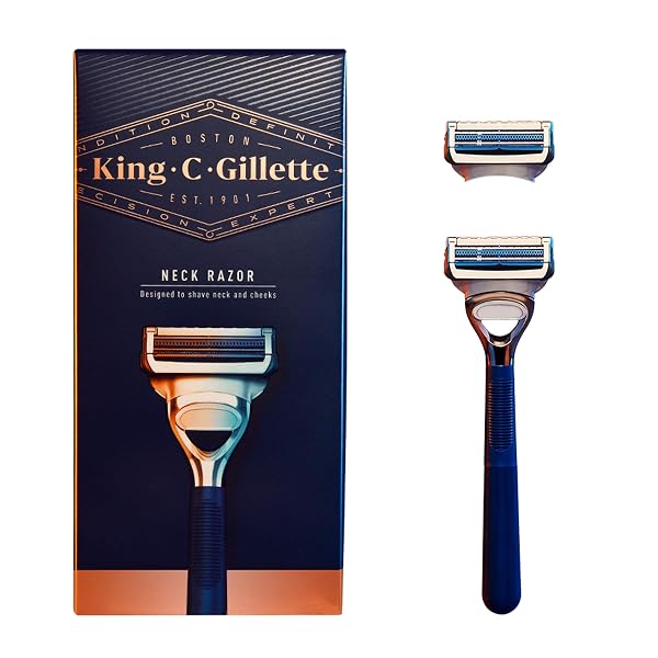 King-C-Gillette-Neck-Razor-Handle-plus-2-Blade-Refills-B08DJRMXWN