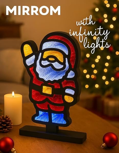LED-Infinity-Mirror-Santa-Claus-Battery-Operated-Christmas-Decoration-with-Timer-Red-White-Blue-Lights-19x28cm-Indoor-B0G1CBQJ9S-3