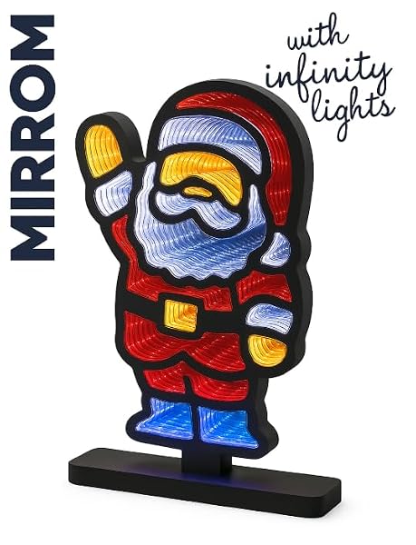 LED-Infinity-Mirror-Santa-Claus-Battery-Operated-Christmas-Decoration-with-Timer-Red-White-Blue-Lights-19x28cm-Indoor-B0G1CBQJ9S-4