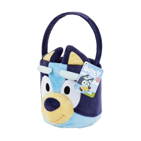 Licensed-Bluey-Easter-Egg-Basket-with-Handle-1778-cm-Height-Blue-and-Navy-Plush-Character-Design-Ages-3-hunt-bag-to-B0F1DDTHNF-2
