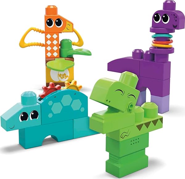 MEGA-BLOKS-Fisher-Price-Sensory-Building-Toy-Squeak-n-Chomp-Dinos-with-24-Pieces-T-Rex-Toddler-Blocks-Age-1-Years-B0B625P6L8-6
