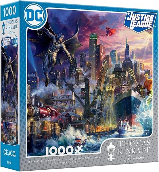 MJM-Australia-Harlington-Thomas-Kinkade-DC-Comics-Justice-League-Showdown-at-Gotham-City-Pier-Jigsaw-Puzzles-1000-Piece-B0CKX6PKRG-4