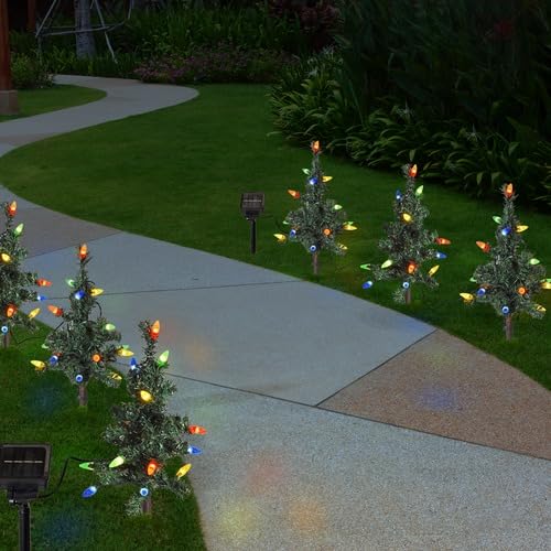 Mini-Solar-Powered-Outdoor-Christmas-Tree-Stake-Lights-4-Stakes-with-64-LEDs-8-Lighting-Effects-for-Decorations-Xmas-G-B0DMT6F9XC-2