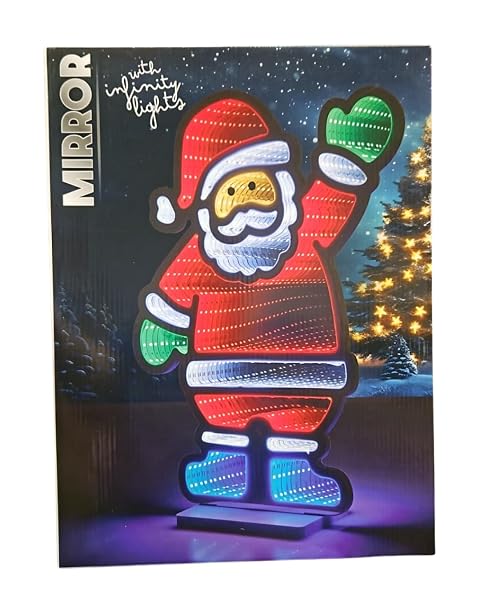 Mirror-LED-Santa-Claus-Infinity-Light-Display-Indoor-Outdoor-Christmas-Decoration-33x45cm-Red-White-Green-Blue-PVC-B-B0G1CGPRPM-2