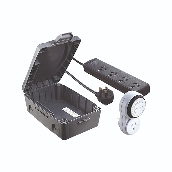 Outdoor-Power-Kit-with-IP54-Storage-Box-4-Outlet-Powerboard-24hr-Timer-21x12x32cm-Weather-Resistant-B0F9LJJW3Y