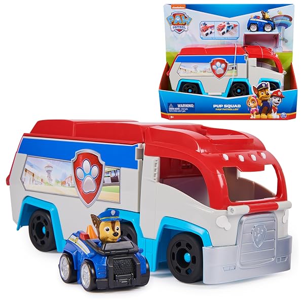 PAW-Patrol-Pup-Squad-Patroller-Team-Vehicle-Toy-Truck-with-Collectible-PAW-Patrol-Chase-Toy-Car-Kids-Toys-for-Boys-B0CSPQN18T