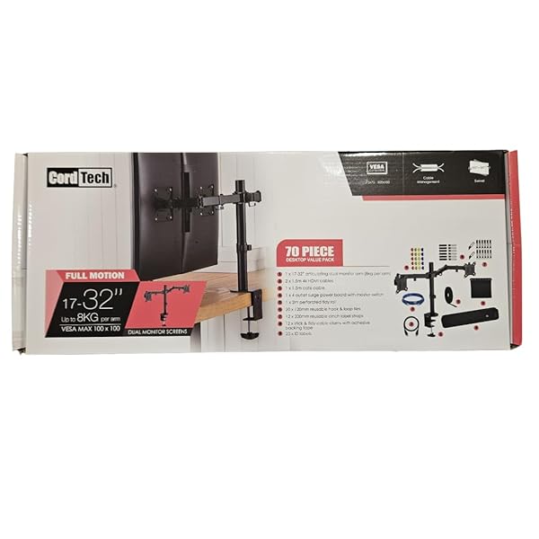 Professional-Dual-Monitor-Mount-17-32-inch-Screens-Full-Motion-Arms-with-70-Piece-Cable-Management-Kit-with-HDMI-CAT6-B0F3CB3HYM-2