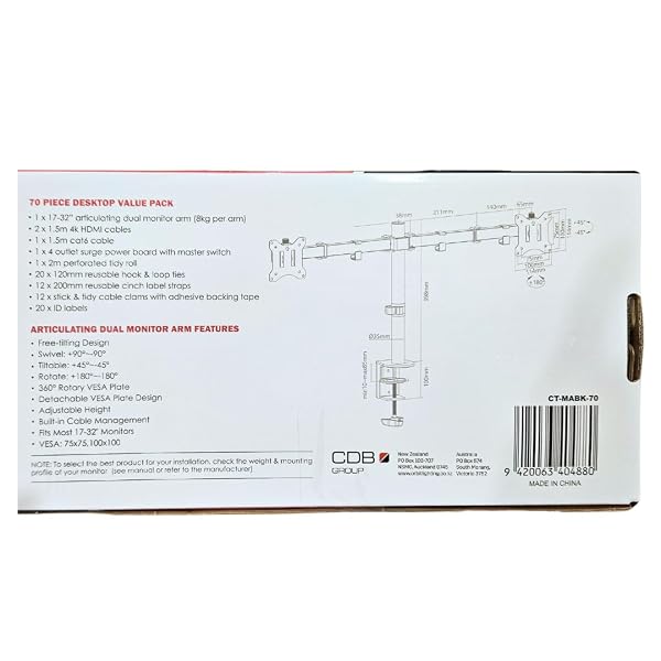 Professional-Dual-Monitor-Mount-17-32-inch-Screens-Full-Motion-Arms-with-70-Piece-Cable-Management-Kit-with-HDMI-CAT6-B0F3CB3HYM-4