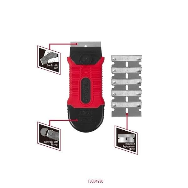 Safety-Scraper-with-5-Replacement-Blades-Red-and-Black-Rubber-Grip-Handle-Protective-Storage-Cap-for-DIY-and-Construc-B0FX5D7B4G-2