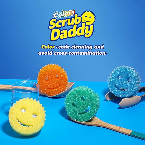 Scrub-Daddy-Colors-6-Pack-Vibrant-Colour-Scrub-Daddy-Soft-in-Warm-Water-Firm-in-Cold-Water-for-Tough-Cleaning-Col-B099B2NY4P-2